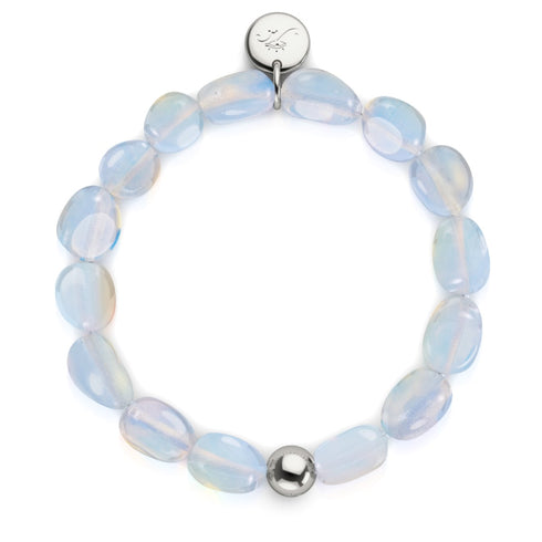 Pierre de lune opale x argent sterling .925 | Bracelet Galet